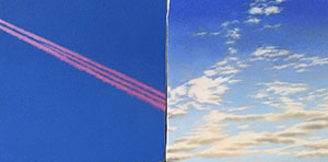 Image of the painting, Jet Contrail with Sky by Glen Hansen